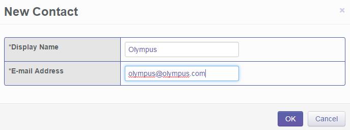 3. Enter the Display Name and Email Address of the user and press the [OK] Button to continue. 4. The user s email address details will now be displayed in the Address Book.