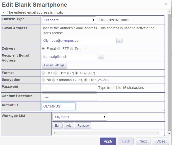 Saving your Configured Settings You can review your configured settings from the Edit Blank Smartphone Window. Press the [Apply] Button to save your configured Smartphone settings.