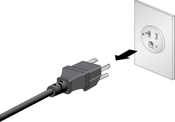 AT-SBx908 Gen2 Switch Installation Guide Figure 92. Disconnecting the AC Power Cord from the Power Source 2.