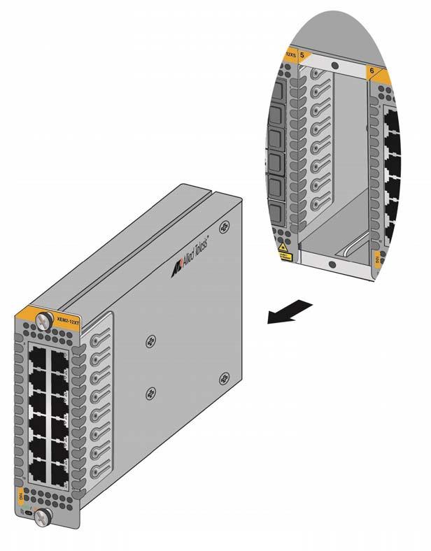 Chapter 6: Replacing Modules Figure 109. Sliding an Ethernet Line Card from the Chassis 7.