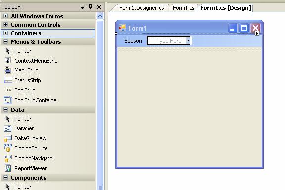 Menus In.NET, a menu is just another object that you can add to your form. You can add objects to your form by drop-and-drag from the Toolbox.