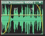 Audio mixing The yellow line represents the Volume of the clip. With the Move tool, you can grab this line and move it up or down to increase or decrease a clip s volume.