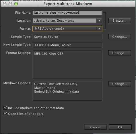 Exporting Make sure to Mute the Working track so that it isn t included in your exported file.