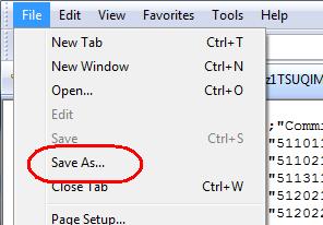 for report Note: Save as Type should default to Text file.