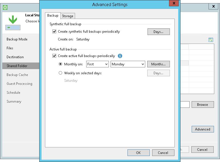 NOTE: Consider the following: Synthetic full backup functionality is available only in Workstation and Server editions of Veeam Agent for Microsoft Windows.