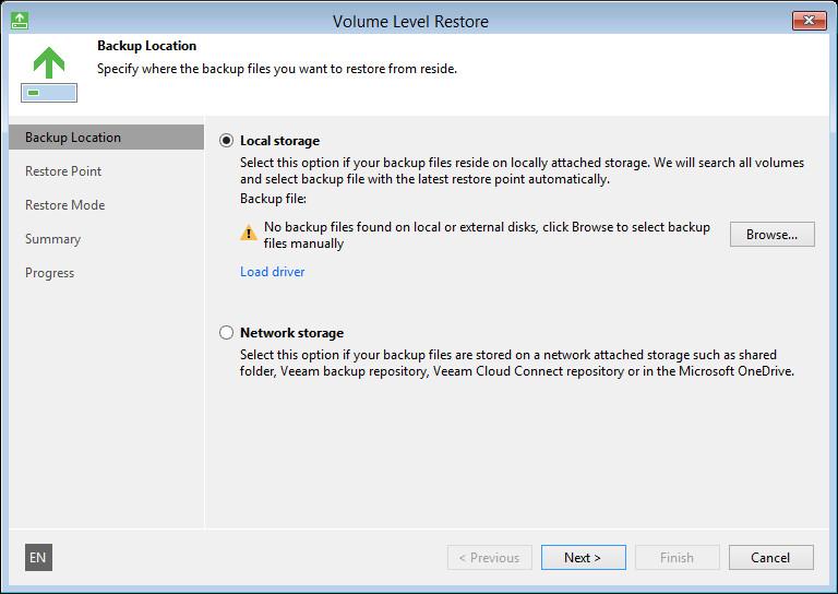 Step 4. Specify Backup File Location At the Backup Location step of the wizard, specify where the backup file that you want to use for data recovery is located.