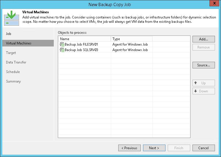 Performing Backup Copy for Veeam Agent Backups You can configure backup copy jobs that will copy backups created with Veeam Agent for Microsoft Windows to a secondary backup repository.