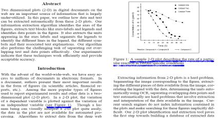 Automated Figure Data Extraction and Search Large amount of results in digital documents are recorded in figures, time series, experimental results (eg.