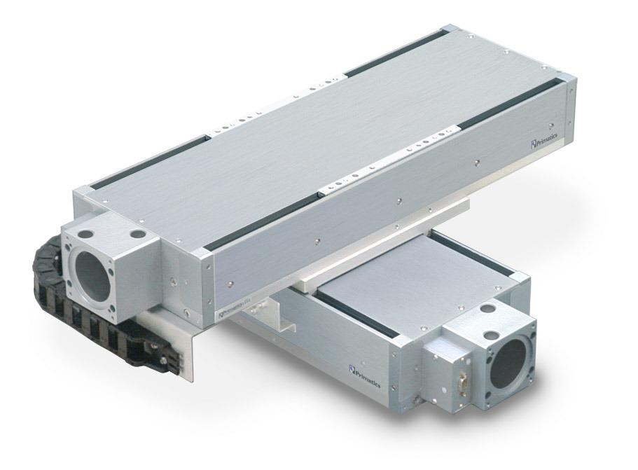 Linear Stage XYT stack of PLG160 and Frameless Motor Stages on PLR350 XY stack of x300mm with in-line motor mount Features Travel to 600mm Loads up to 100kg Precision Ballscrew Drive Integrated