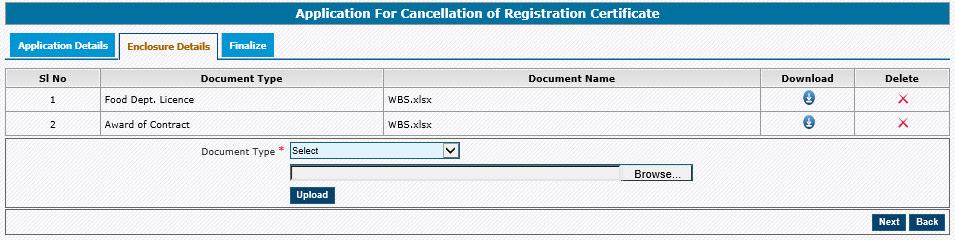 Note-On selecting the Reason of Cancellation drop down box the current page will act accordingly with the