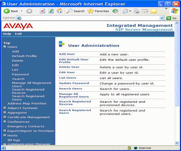 Figure 69: Domestic Primary Avaya Aura SIP Enablement Services Server - User Administration 2.
