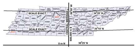 EXACT Cone Ellipsoid 67 Tennessee State Plane Coordinate System