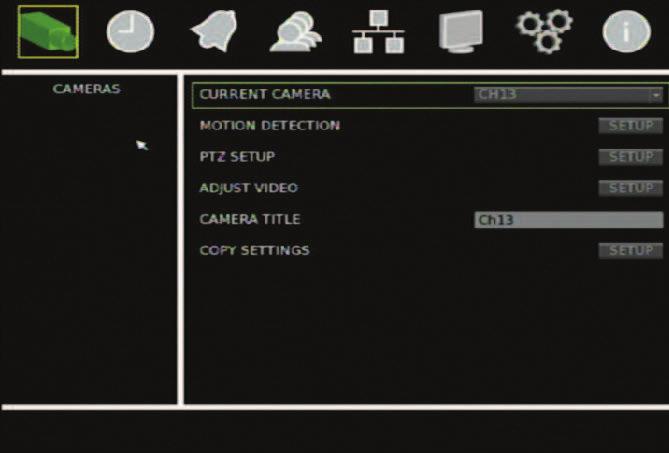 Chapter 3: Operating instructions Figure 7: Cameras menu Table 9: Field entry types Type List box Edit box Button Description Provides more than two values for the option.
