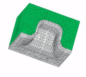 (brown) and silicon (green). Figure 9: Diffusion using the pair diffusion model (900c, 4h).