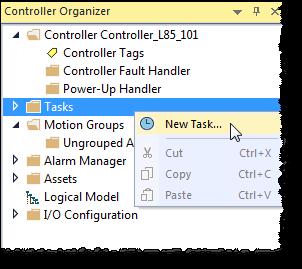 Chapter 1 Manage Tasks Create a Task Follow these steps to create an event task. 1. In the Controller Organizer, right-click the Tasks folder and choose New Task.