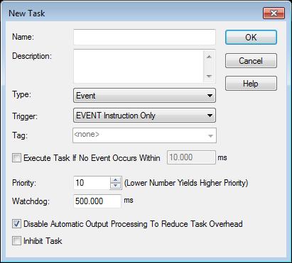 Type an optional description for the task. Choose Event for the task type. Choose a trigger for the task.