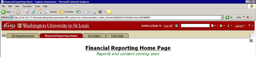 Click the Financial Reporting Home tab.
