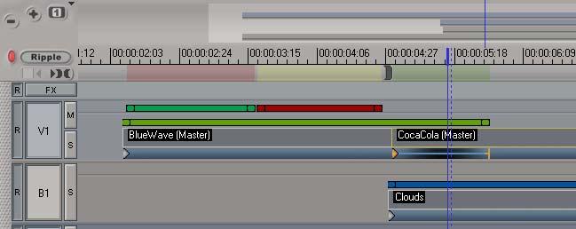 Processing Effects When you apply an effect to a clip, the timeline ribbon above it changes color to indicate the processing is needed.