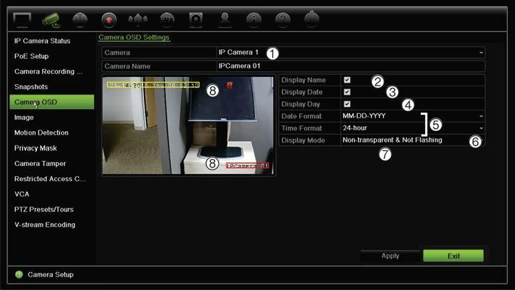 9BChapter 10: Camera setup Snapshots You can define the image quality and resolution of snapshots for each camera.