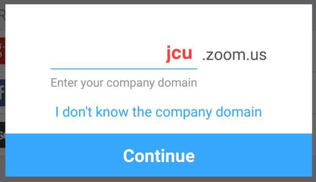 When prompted enter the domain as jcu and click