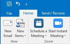 Scheduling a ZOOM Meeting from Outlook 1. Open Outlook on your Desktop, and click Schedule a Meeting 2. Set required meeting options as required and click Continue.