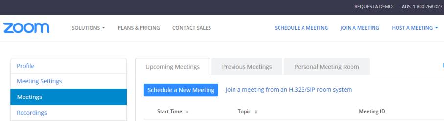 Scheduling a ZOOM Meeting Online To schedule a Zoom Meeting from the web client: 1. Go to Zoom https://jcu.zoom.us in web browser and click Access your account 2.