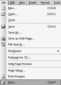 Printing a Presentation -Choose Print from the File pull-down menu -Select what you want to print from the Print What drop-down menu, the choices are: -Slides -Handouts (prints multiple slides per