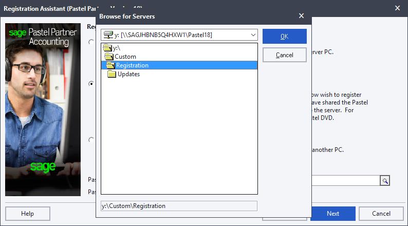 Here you choose the configuration you are registering: You will select the Workstation Registration option to link workstations to a multi-user registration.