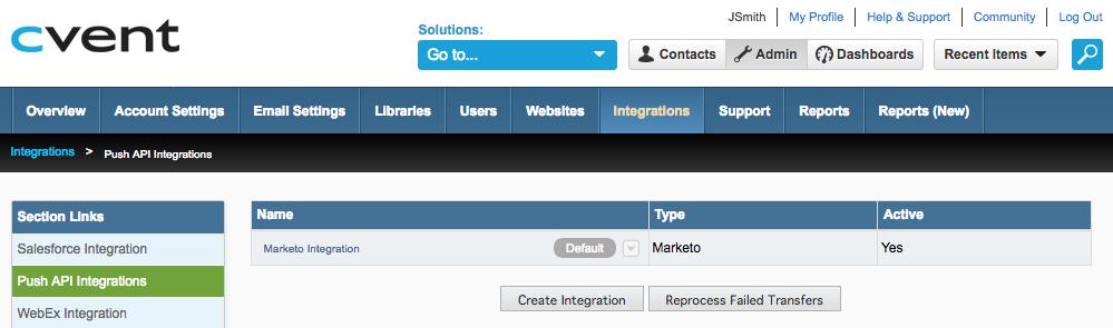 Enabling Marketo Integration for Your Account Before setting up the integration, you must first enable it for your Cvent account. To do this, contact your account manager.
