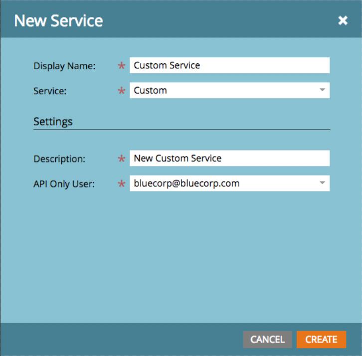 To create a Custom REST service: 1. Click Admin in the top right-hand corner and then click LaunchPoint. 2. Click New and select New Service. 3.