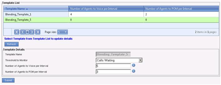 Assigning a blending template to a voice skillset 7.
