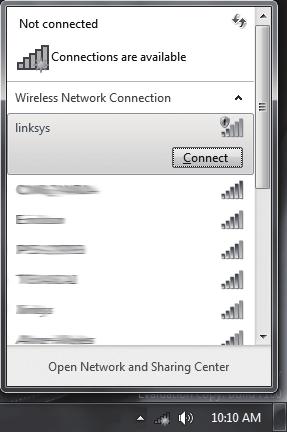 Using your ZOTAC ZBOX Configuring wireless connection Please follow the instructions below to connect to a wireless network: 1. Double-click the wireless network icon (pic) in the notification area.