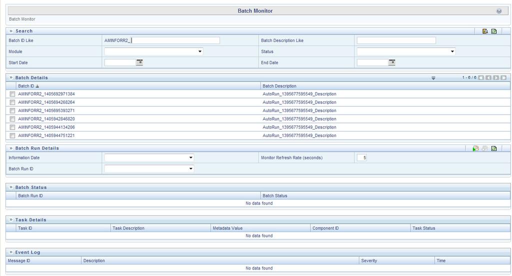Monitoring a Batch After Execution Chapter 6 FATCA RR Batch Execution 10. Click OK.