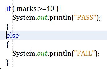 Write a Java program to read an examination mark from keyboard and print pass if mark >= 40.