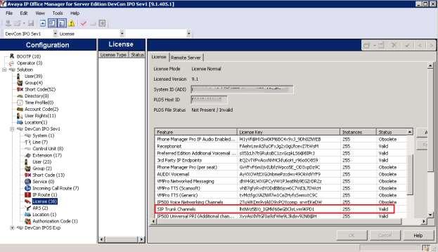 5.2. Verify IP Office License Once the Avaya IP Office Manager screen is displayed, from the configuration tree in the left pane, select License to display the License screen in the right pane.