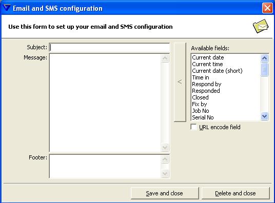 Configuring email messages Configuring email messages 1. To set up a standard e-mail notification for Engineers or customers, click Configure e-mail.