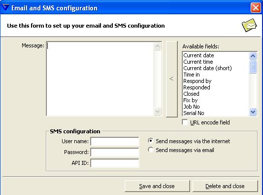 Setting up SMS and email notifications in MSA 6. Click Save and Close to save the message or click Delete and close to delete the message. You are returned to the Notifications settings dialogue.