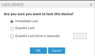One Voice Operations Center 7.1.6 Locking or Unlocking a Device Locking a device suspends call functionality and places the device in maintenance state, for troubleshooting, for example.