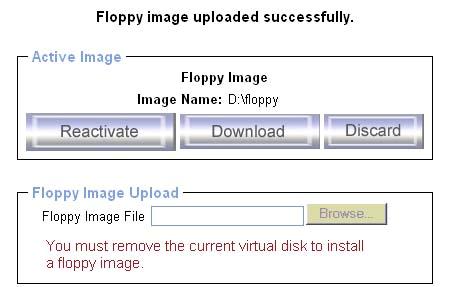 IP-1000M User Manual 42 3. You can find an image file saved at desire destination after you created it with RawWrite. 4. Open the browser to log into the IP-1000M. Click Virtual Media > Floppy Disk.