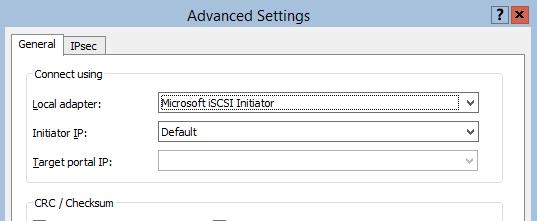 The iscsi Initiator Properties window appears. 15. Navigate to the Discovery tab. 16. Click the Discover Portal button. Discover Target Portal dialog appears.