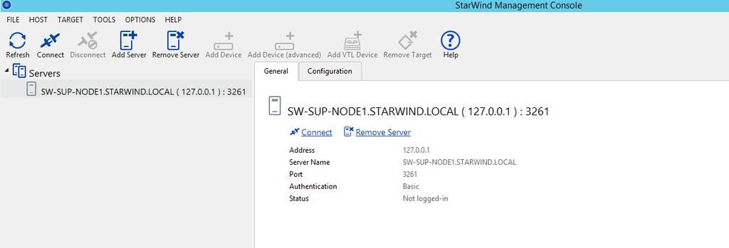 Creating Basic Image File 1. Launch the StarWind Management Console: double-click the StarWind tray icon. NOTE: StarWind Management Console cannot be installed on an operating system without a GUI.
