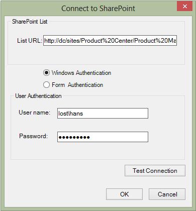 Document Maker 1.0 User Guide Page 15 Input the URL of the SharePoint list you want to get data from.