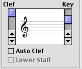 - 142 - Key and Clef The correct Key and Clef are set using the two scroll bars in the Key & Clef section.