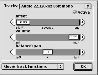 - 187 - Extracting Audio Data from Movies (Export Audio) MovieTracks allows you to export any audio track in a QuickTime movie and convert it into a regular audio file that can be imported into