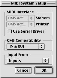- 41 - MIDI Settings in Cubasis VST The MIDI System Setup dialog Pull down the Options menu and select System from the MIDI Setup submenu. The MIDI System Setup dialog appears.