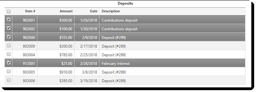 11. Clear Deposits as shown below. 12.
