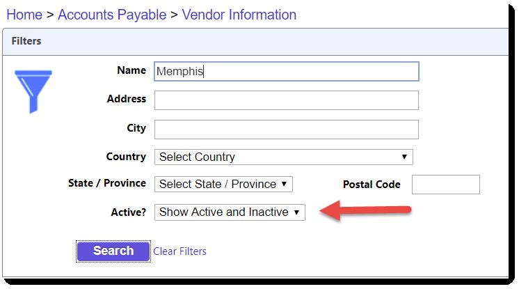 Accounts Payable Exercise: Add Memphis Bounce House Rental as a new vendor 1. Navigate to Accounts Payable -> Modify -> Vendor Information. 2.