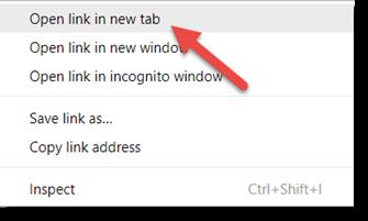 the application. Hover over the word Applications and right-click with your mouse, and then choose the Open link in new tab option.
