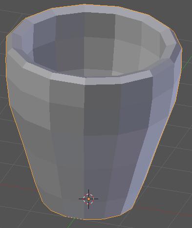 Switch to a front view and begin extruding and scaling the circle to shape a simple cup.