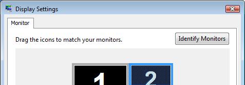 It is recommended that the primary display resolution be changed to closer match the default resolution of the add-on monitor.